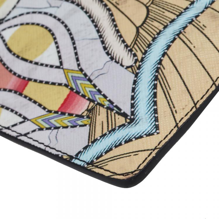 Pre Owned Givenchy Yellow Iconic Dragon Printed Patent Leather Clutch