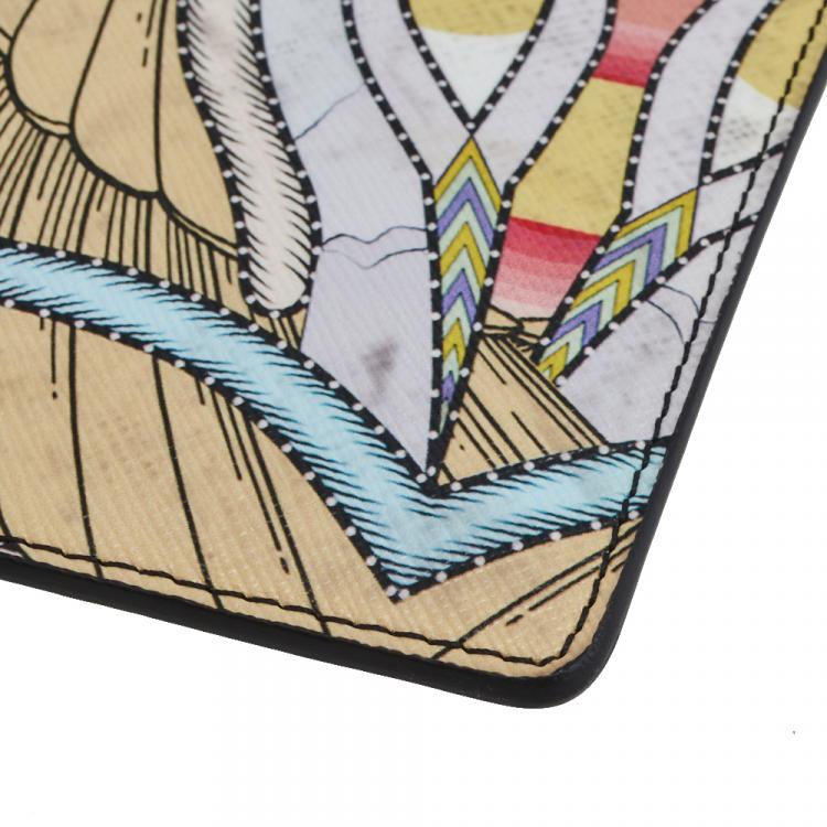 Pre Owned Givenchy Yellow Iconic Dragon Printed Patent Leather Clutch