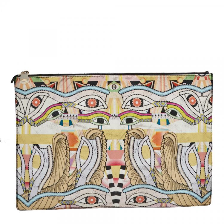 Givenchy Yellow Iconic Dragon Printed Patent Leather Clutch Givenchy ...