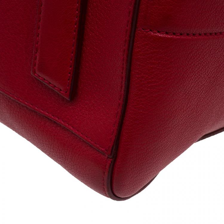 Pre Owned Givenchy Red Leather Medium Antigona Satchel Bag