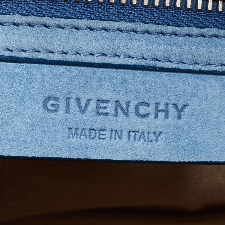 Pre Owned Givenchy Light Blue Nubuck Leather Mini Antigona Satchel