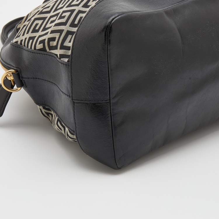 Pre Owned Givenchy Black Monogram Canvas And Leather Satchel