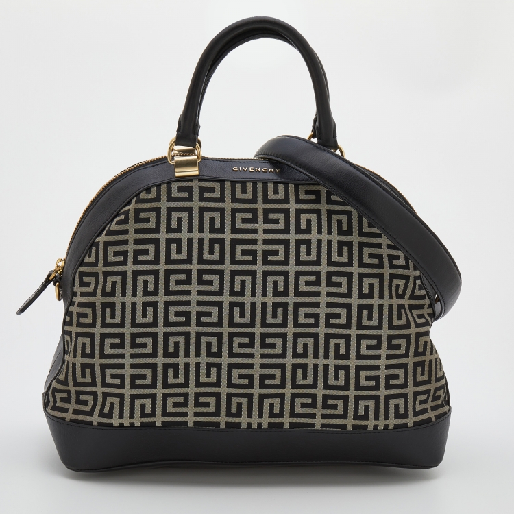Pre Owned Givenchy Black Monogram Canvas And Leather Satchel
