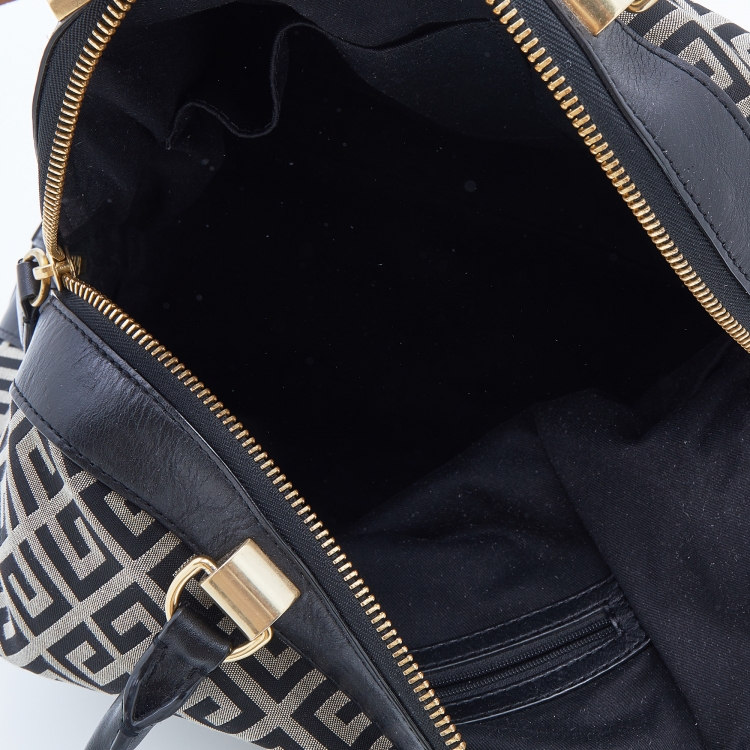 Pre Owned Givenchy Black Monogram Canvas And Leather Satchel