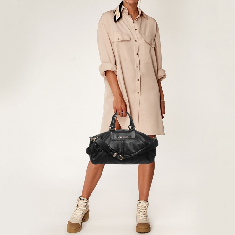 Pre Owned Givenchy Black Leather Satchel