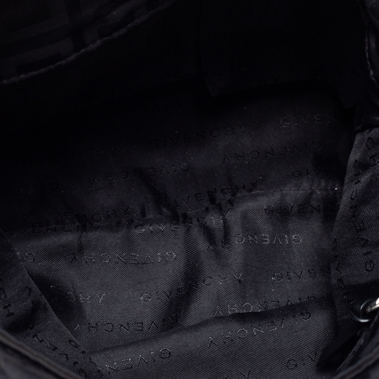 Pre Owned Givenchy Black Nylon Bow Baguette Bag