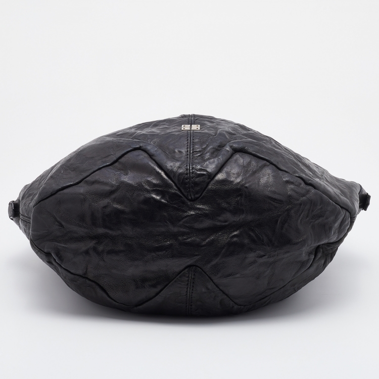 Pre Owned Givenchy Black Leather Tihan Hobo