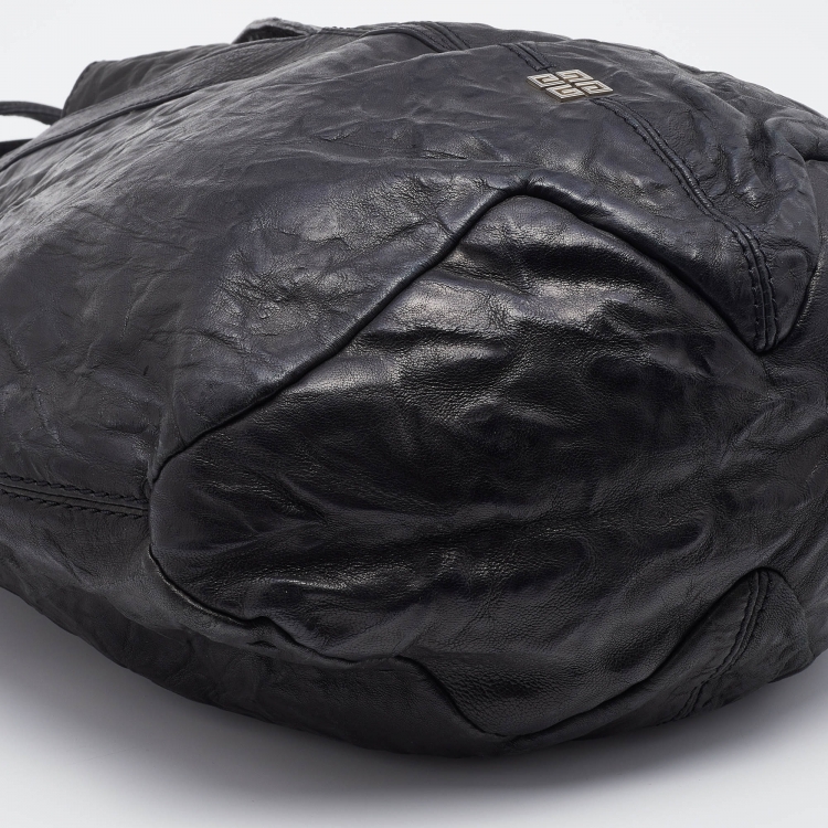 Pre Owned Givenchy Black Leather Tihan Hobo