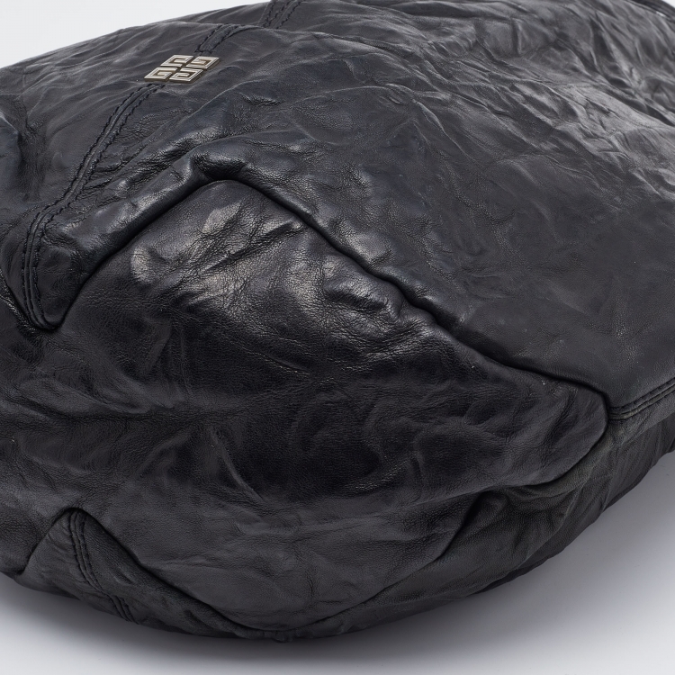 Pre Owned Givenchy Black Leather Tihan Hobo