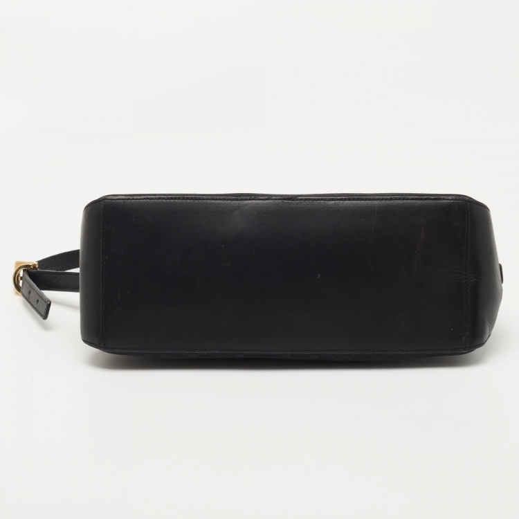 Pre Owned Givenchy Black Signature Canvas and Leather Shoulder Bag