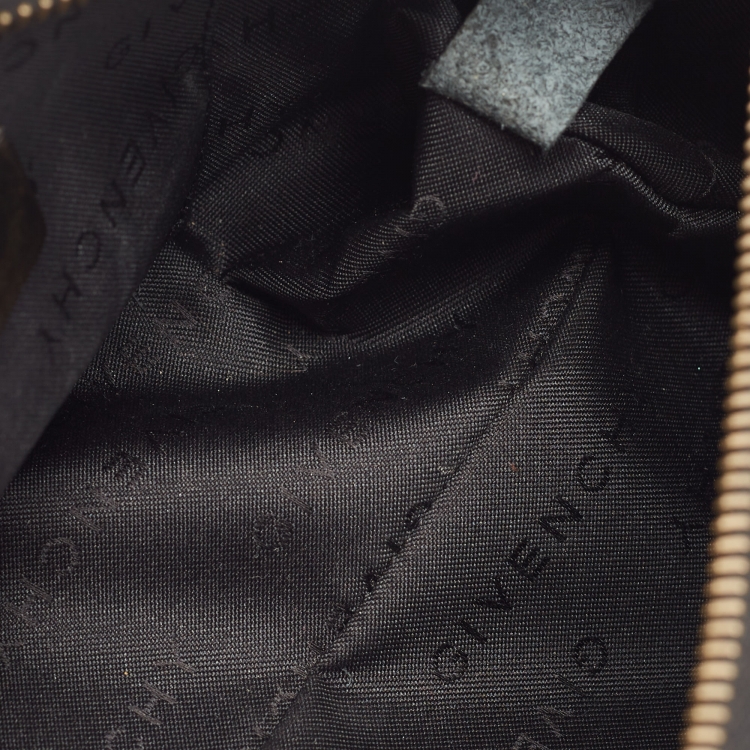 Pre Owned Givenchy Black Signature Canvas and Leather Shoulder Bag