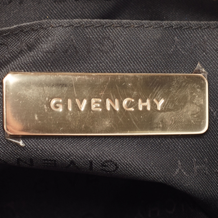 Pre Owned Givenchy Black Signature Canvas and Leather Shoulder Bag