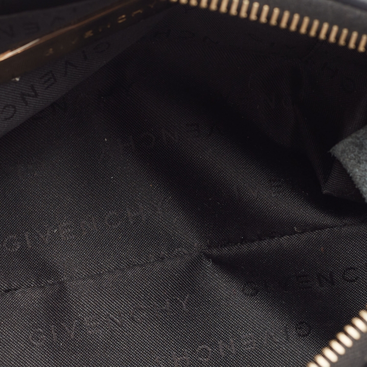 Pre Owned Givenchy Black Signature Canvas and Leather Shoulder Bag