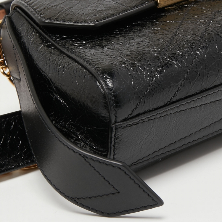 Pre Owned Givenchy Black Glossy Leather Belt Mystic Shoulder Bag