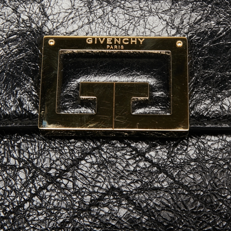 Pre Owned Givenchy Black Glossy Leather Belt Mystic Shoulder Bag