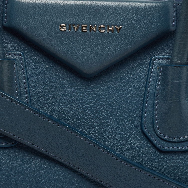 Pre Owned Givenchy Blue Leather Small Antigona Satchel