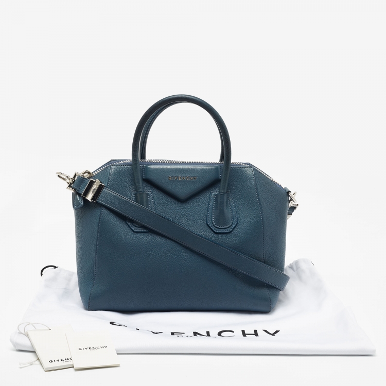 Pre Owned Givenchy Blue Leather Small Antigona Satchel
