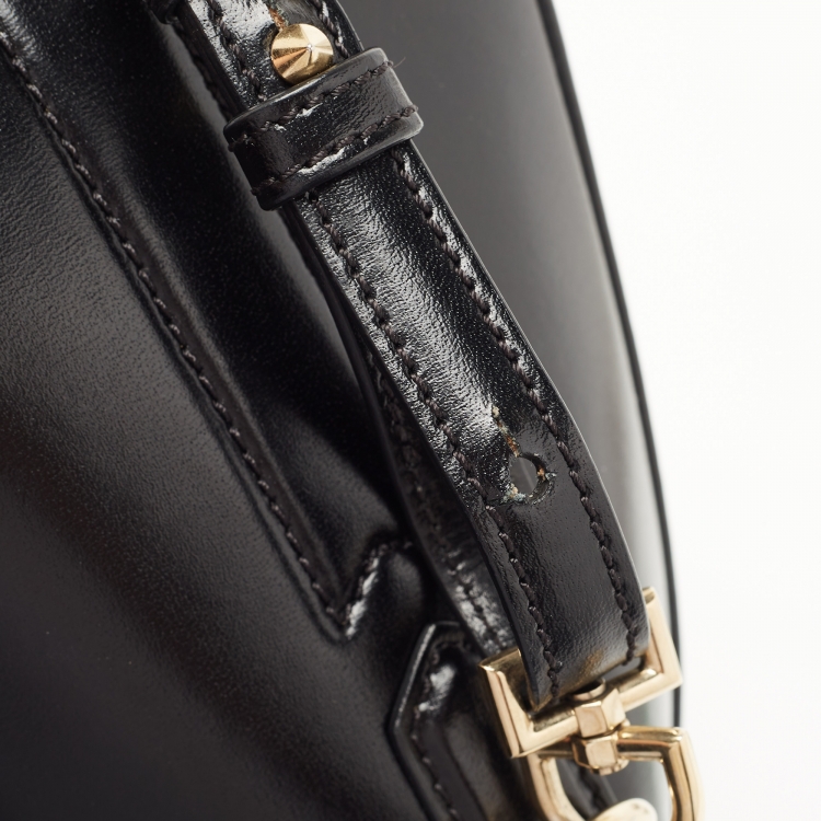 Pre Owned Givenchy Black Glossy Leather Mini Antigona Satchel