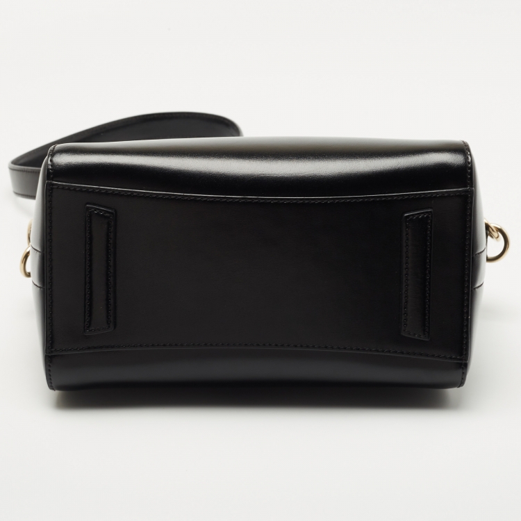 Pre Owned Givenchy Black Glossy Leather Mini Antigona Satchel