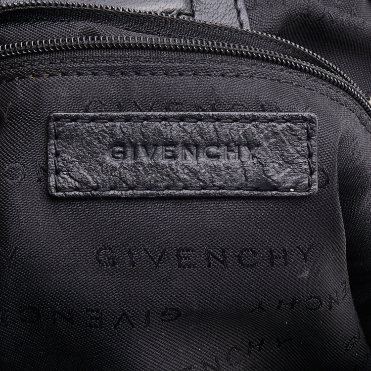 Pre Owned Givenchy Black/Grey Monogram Canvas and Leather Hobo