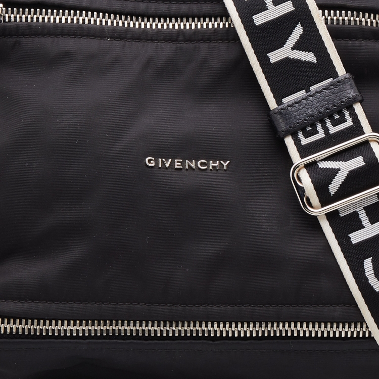Pre Owned Givenchy Black Nylon and Leather Medium Pandora Box Crossbody Bag