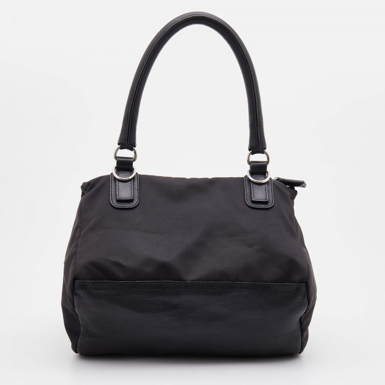 Pre Owned Givenchy Black Nylon and Leather Medium Pandora Box Crossbody Bag
