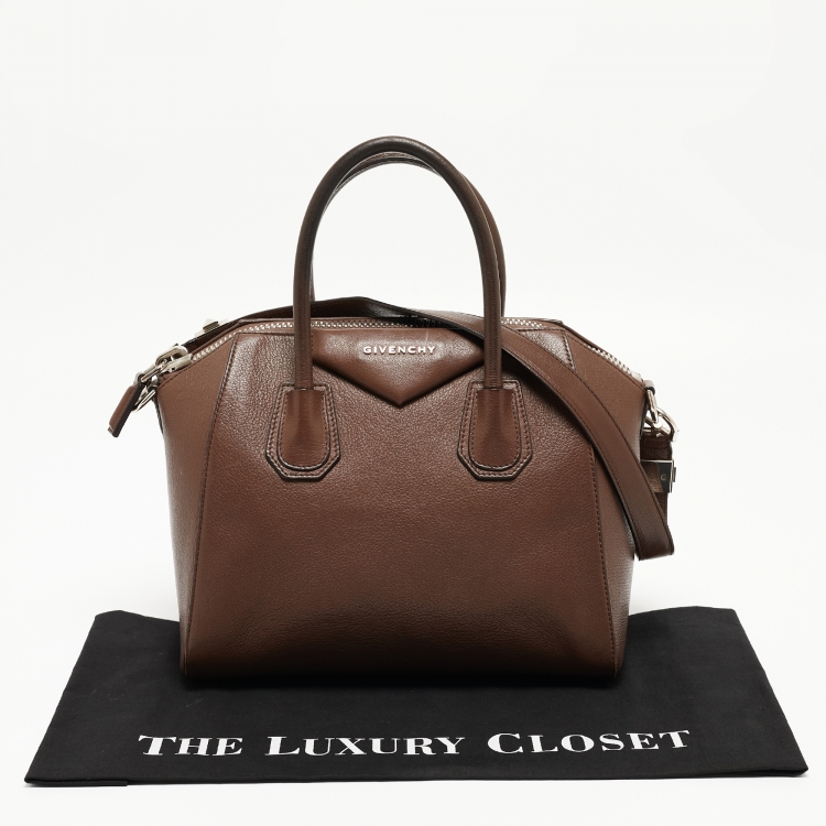 Pre Owned Givenchy Brown Leather Small Antigona Satchel