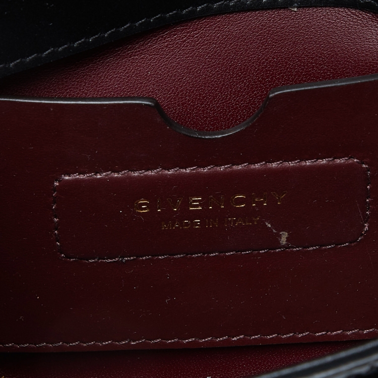 Pre Owned Givenchy Black Croc Embossed Leather Mini Eden Top Handle Bag