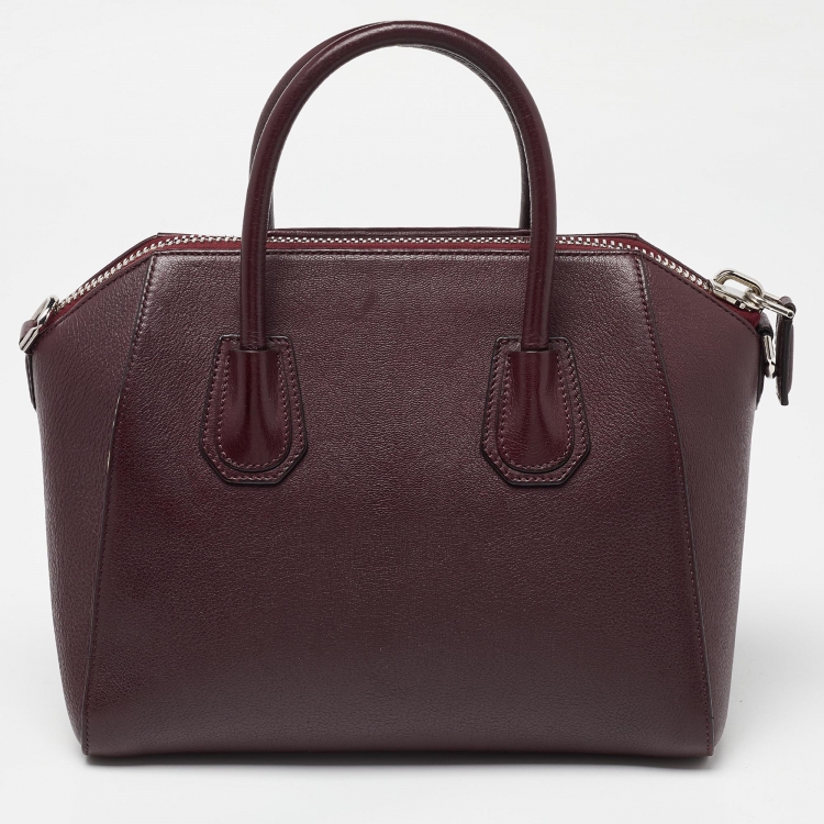 مملوكة مسبقًا Givenchy Burgundy Leather Small Antigona Satchel