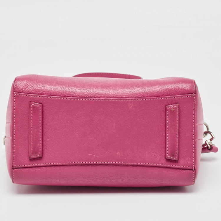 Pre Owned Givenchy Fuchsia Leather Mini Antigona Satchel