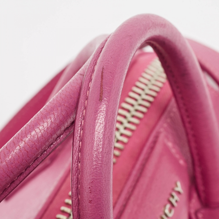 Pre Owned Givenchy Fuchsia Leather Mini Antigona Satchel