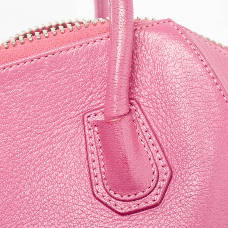 Pre Owned Givenchy Fuchsia Leather Mini Antigona Satchel