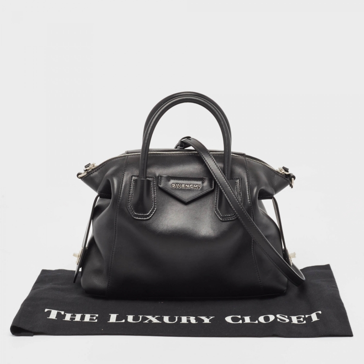 Pre Owned Givenchy Black Leather Small Soft Antigona Satchel