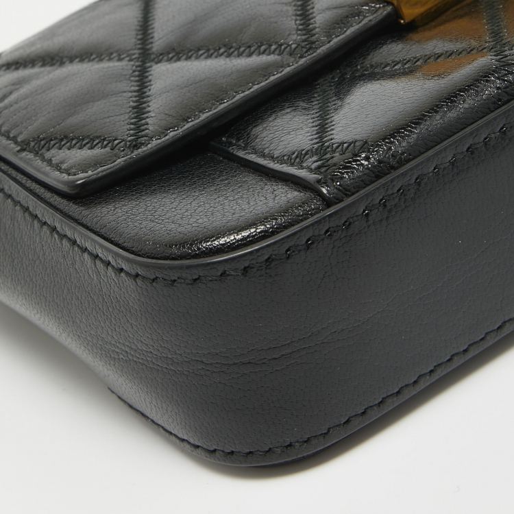 Pre Owned Givenchy Black Quilted Leather Mini Pocket Crossbody Bag