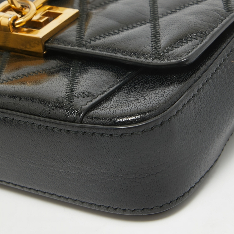 Pre Owned Givenchy Black Quilted Leather Mini Pocket Crossbody Bag