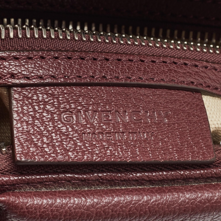 Pre Owned Givenchy Burgundy Leather Small Antigona Satchel