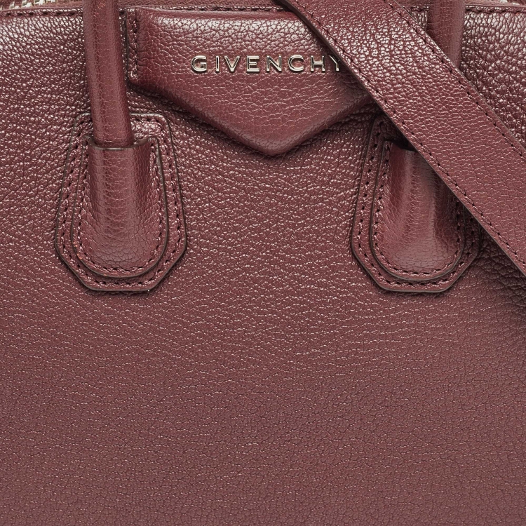 Pre Owned Givenchy Burgundy Leather Small Antigona Satchel