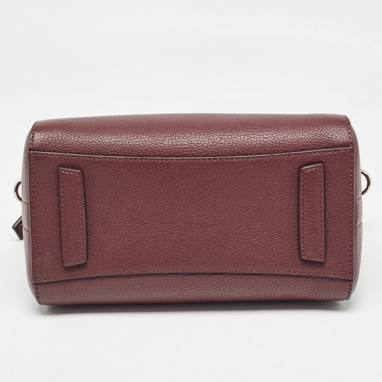 Pre Owned Givenchy Burgundy Leather Small Antigona Satchel