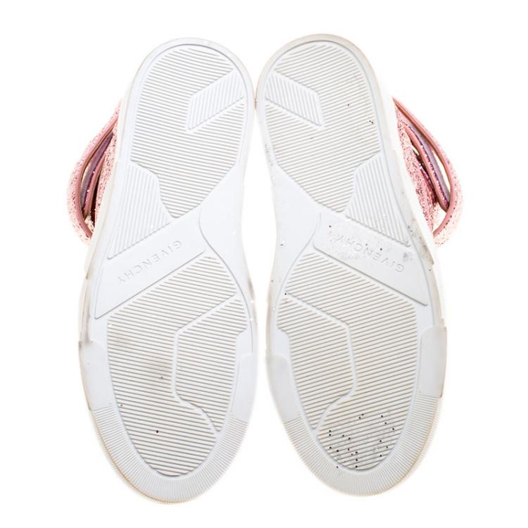 Pre Owned Givenchy Pink Glitter High Top Sneakers Size 41