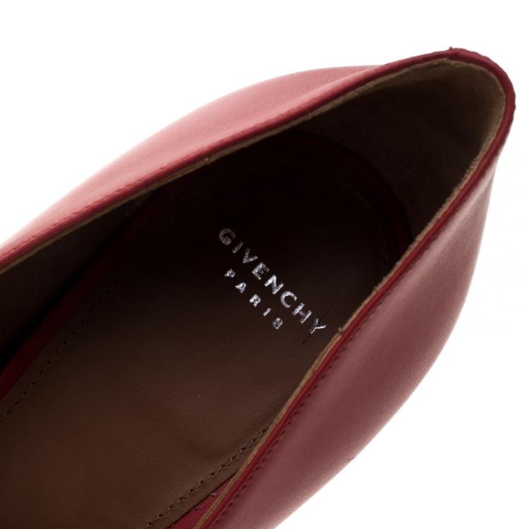 Pre Owned Givenchy Red Leather Lia Pointed Toe Pumps Size 39