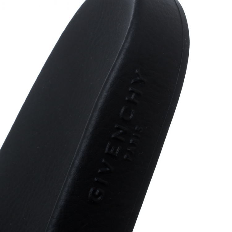 Pre Owned Givenchy Black Mink Fur Flat Slides Size 40