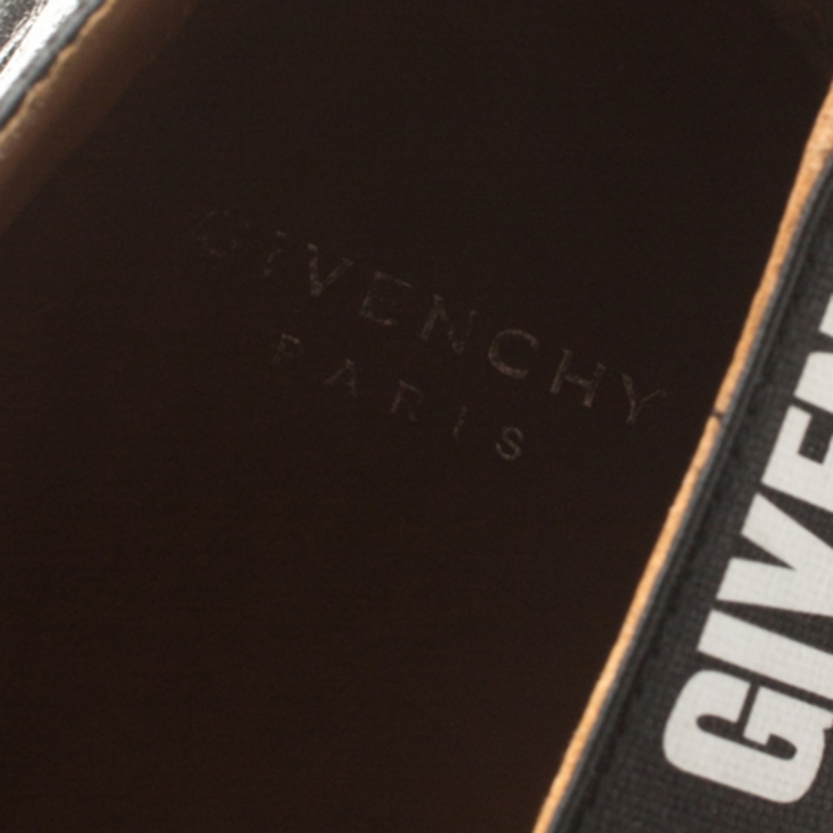 Pre Owned Givenchy Black Leather Capri Logotape Espadrille Flats Size 39
