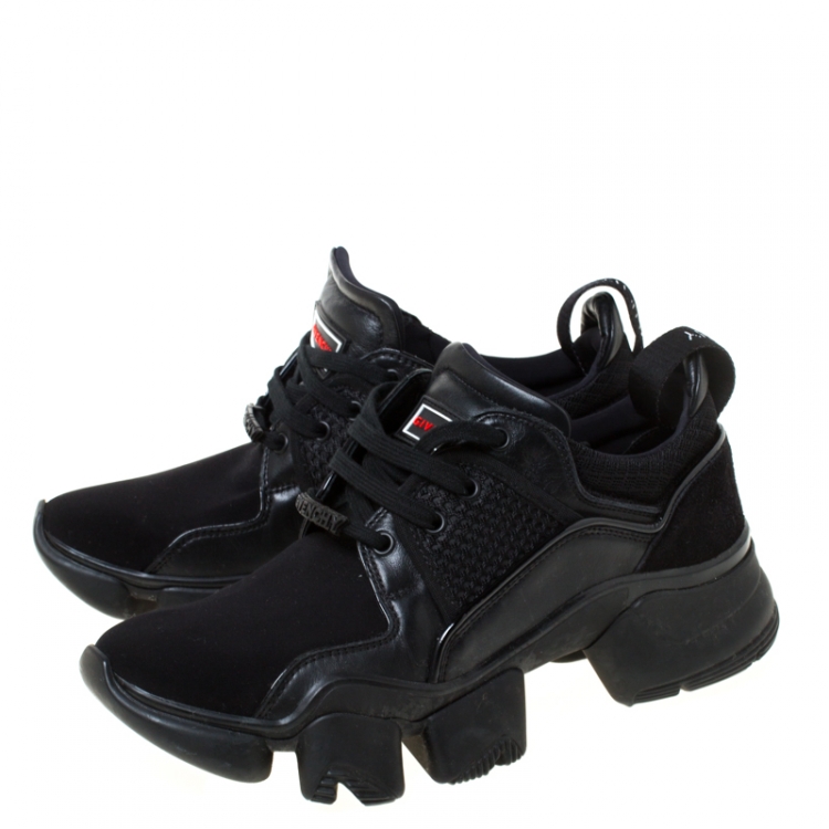low jaw sneakers in neoprene and leather