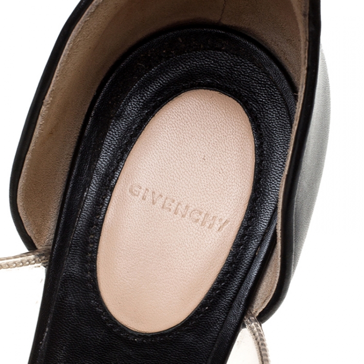 Pre Owned Givenchy Black Leather and PVC Albertina Sandals Size 40