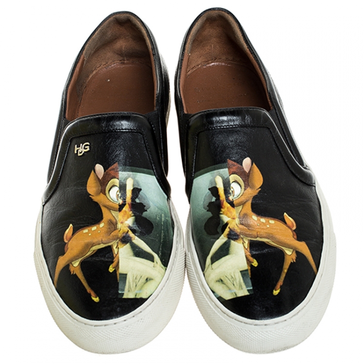 Pre Owned Givenchy Black Leather Bambi Skate Sneakers Size 40