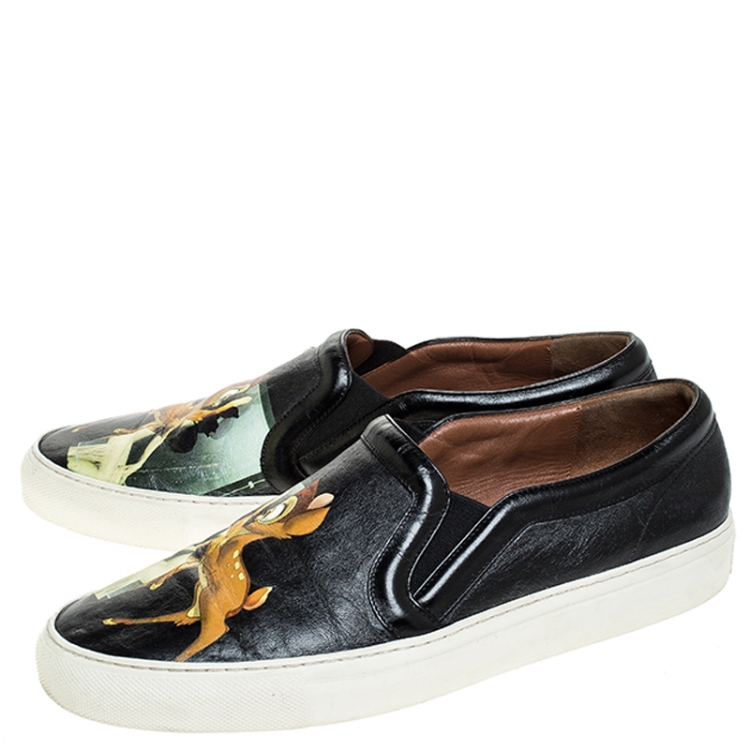Pre Owned Givenchy Black Leather Bambi Skate Sneakers Size 40