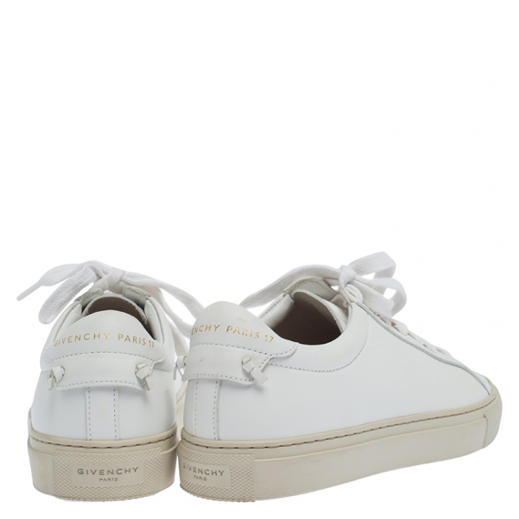 Pre Owned Givenchy White Leather Urban Street Low Top Sneakers Size 36