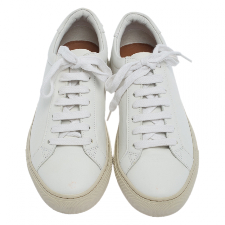Pre Owned Givenchy White Leather Urban Street Low Top Sneakers Size 36