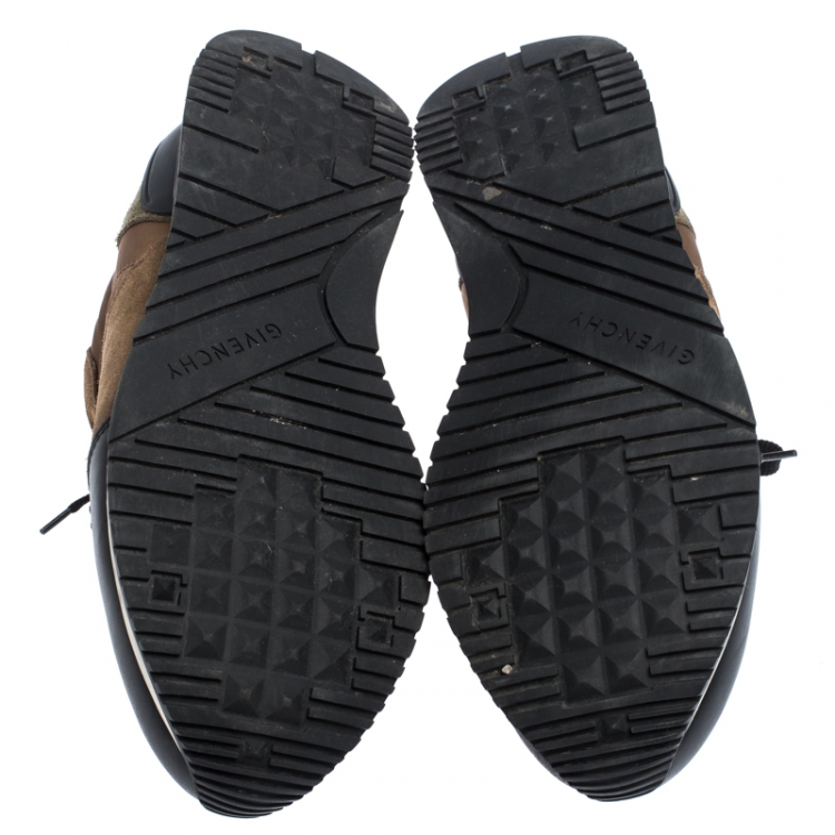 Pre Owned Givenchy Multicolor Leather, Suede, And Mesh Runner Active Low Sneakers Size 43