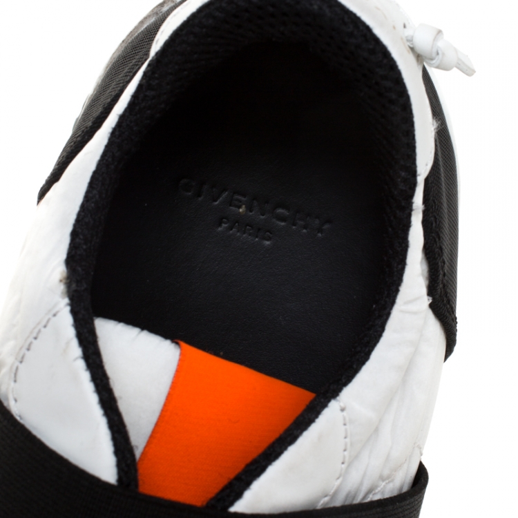 Pre Owned Givenchy Black/White Leather, Canvas, And Mesh Runner Active Low Top Sneakers Size 40